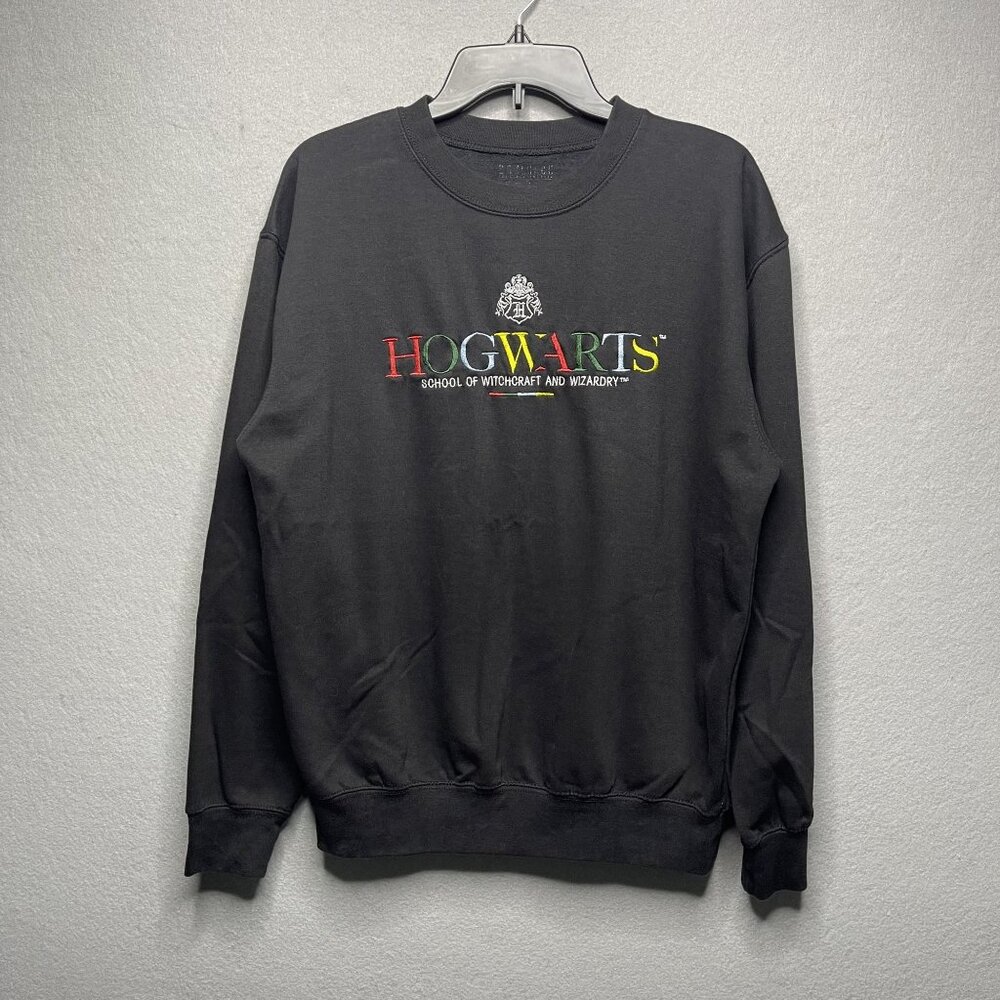 BoxLunch Harry Potter Hogwarts Unisex Sweatshirt Black Medium Fleece Crewneck